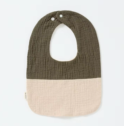 Baby Bib - Olive & Sand