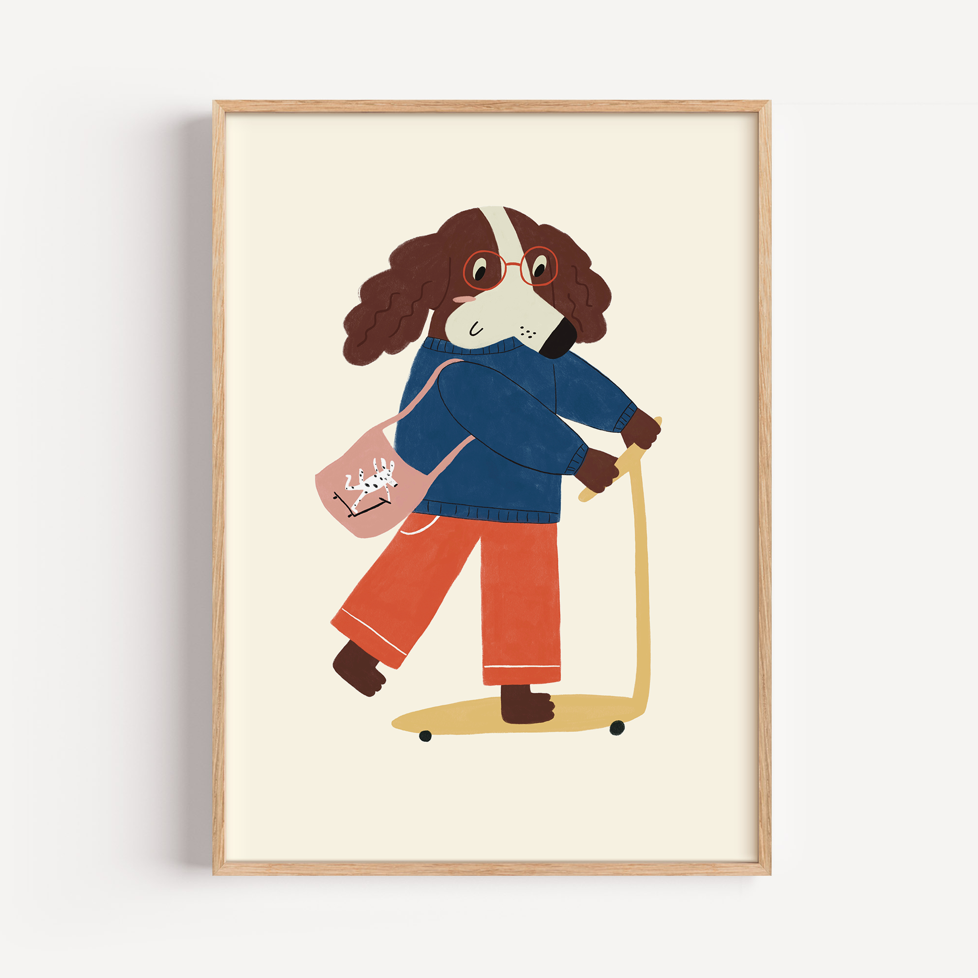 Dog on Skateboard Poster