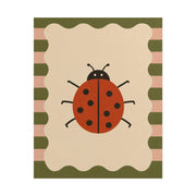 Retro Ladybug Illustration Rolled Poster | Cute Bug Wall Art