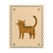 Hand Drawn Tabby Cat Rolled Poster | Cute Striped Cat Wall Art