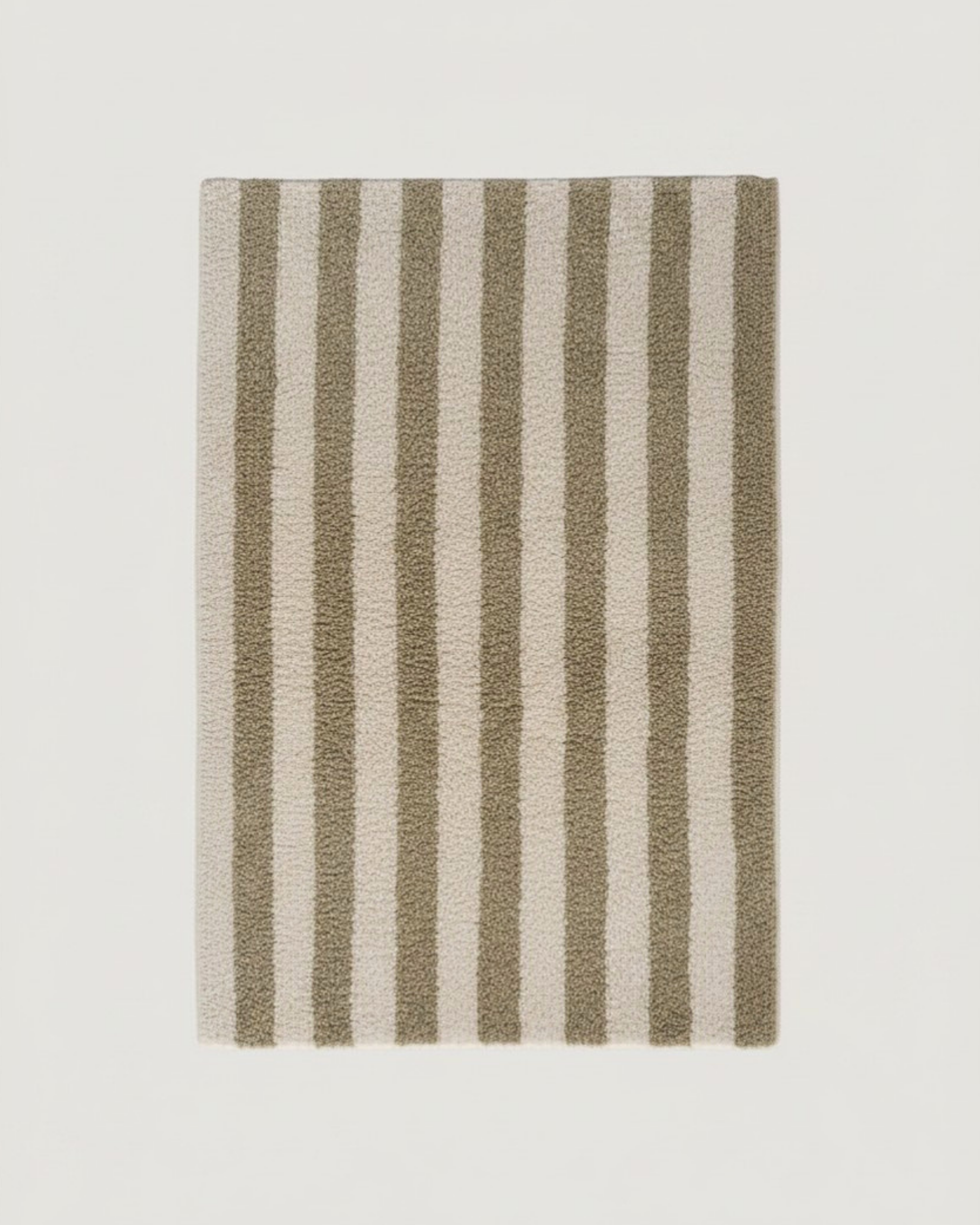 Olive Stripe Bath Mat