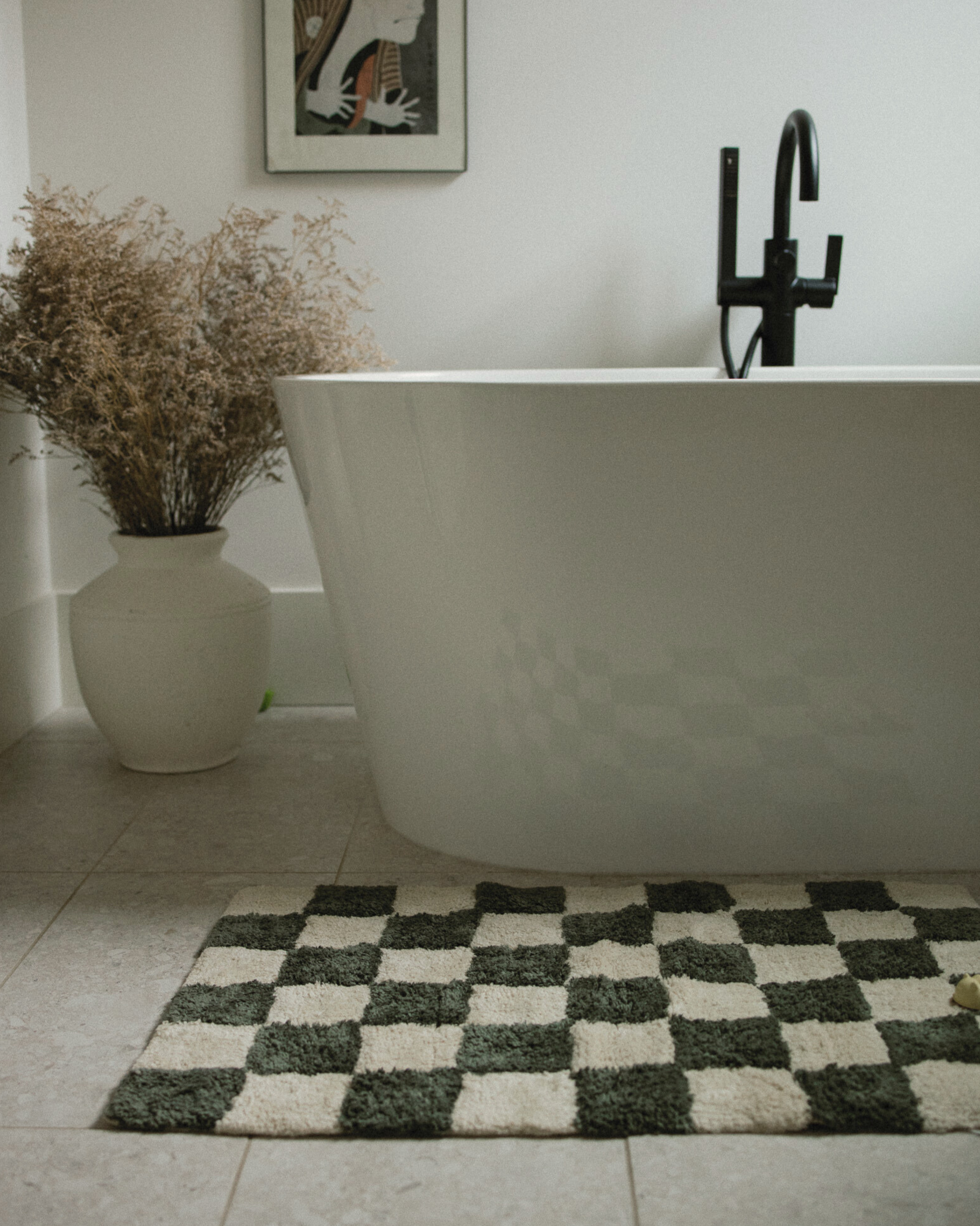 The Forest Check Bath Mat
