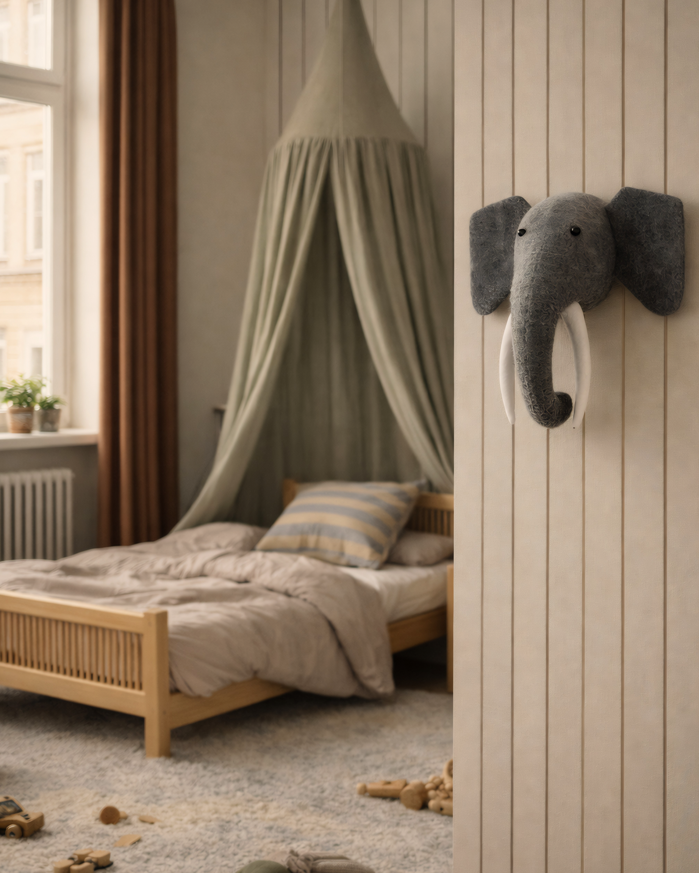Eddie the Elephant – Felt Animal Wall Mount
