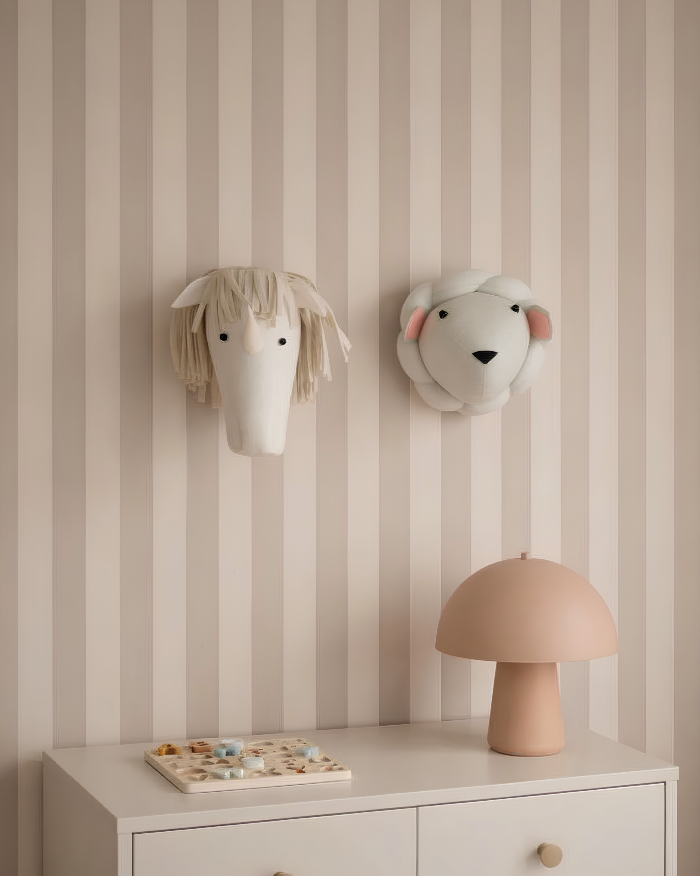 Luna the Unicorn – Felt Animal Wall Mount