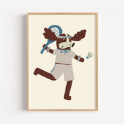 Dog Playing Tennis Poster