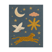 Celestial Leopard Moon Poster | Rolled Poster, Nursery Wall Art