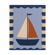 Sailboat Illustration Rolled Poster | Nautical Kids Room Wall Art