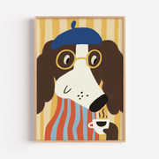 Dog Taking Tea Poster
