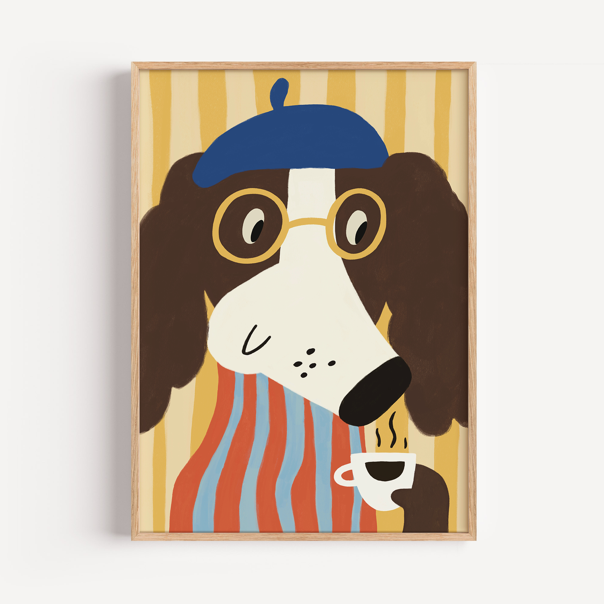 Dog Taking Tea Poster
