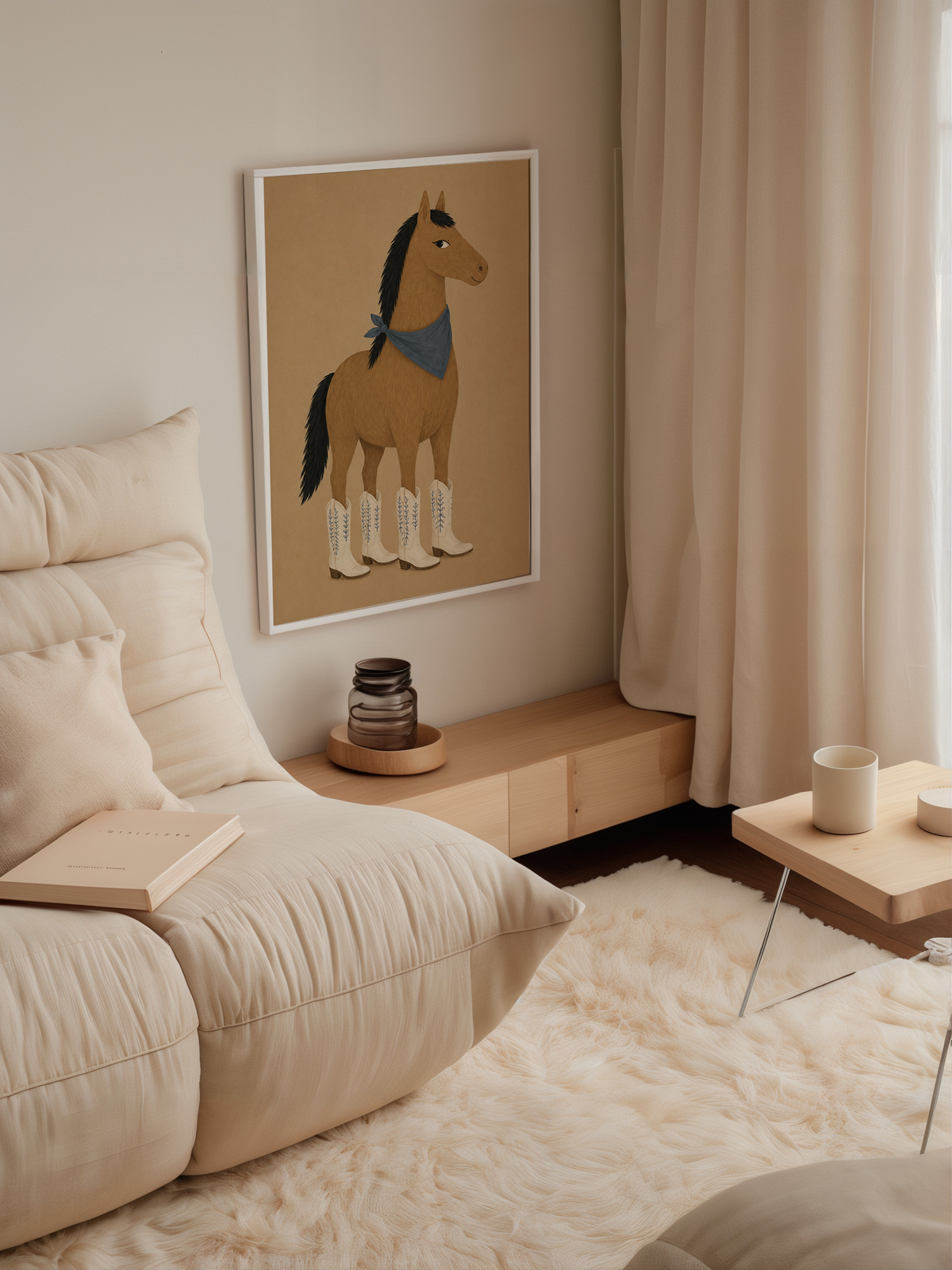 Cowboy Horse Wall Art Poster