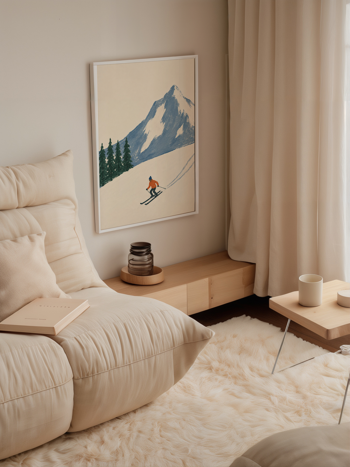 Ski Mountain Wall Art Poster