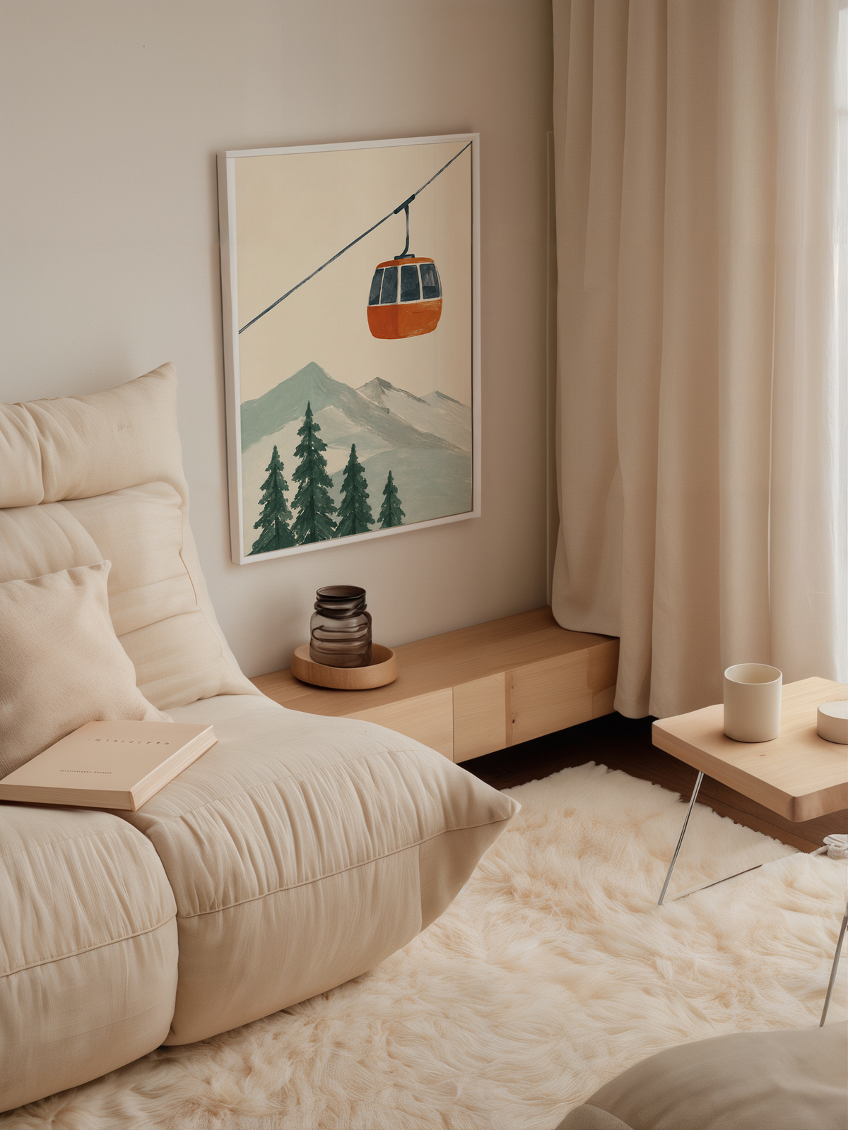 Mountain Cable Car Wall Art Poster