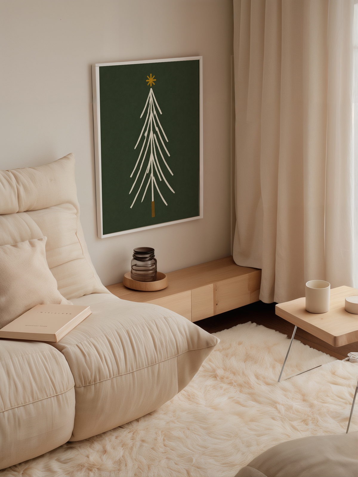 Minimalist Christmas Tree Wall Art Poster