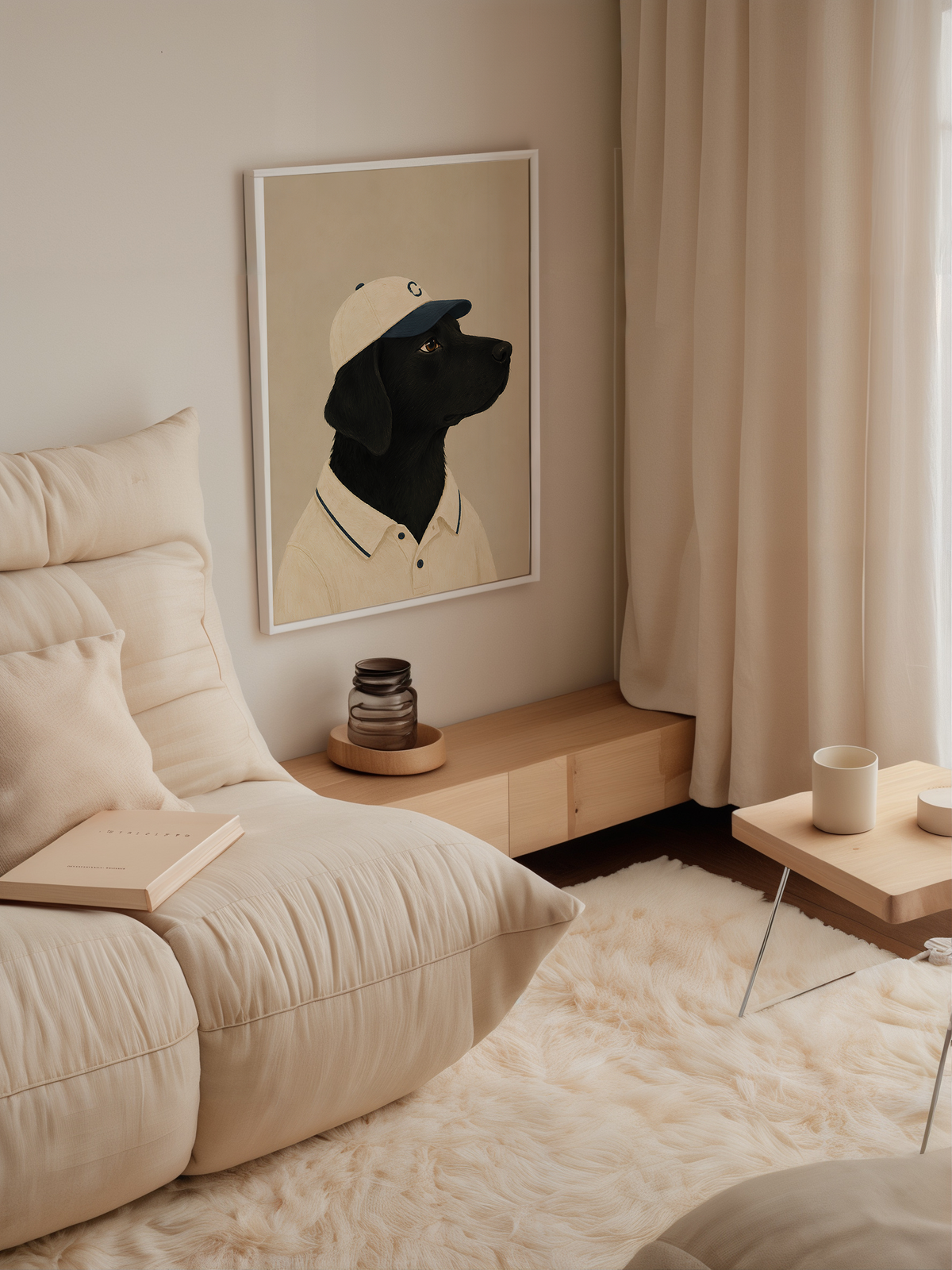 Labrador Baseball Wall Art Poster