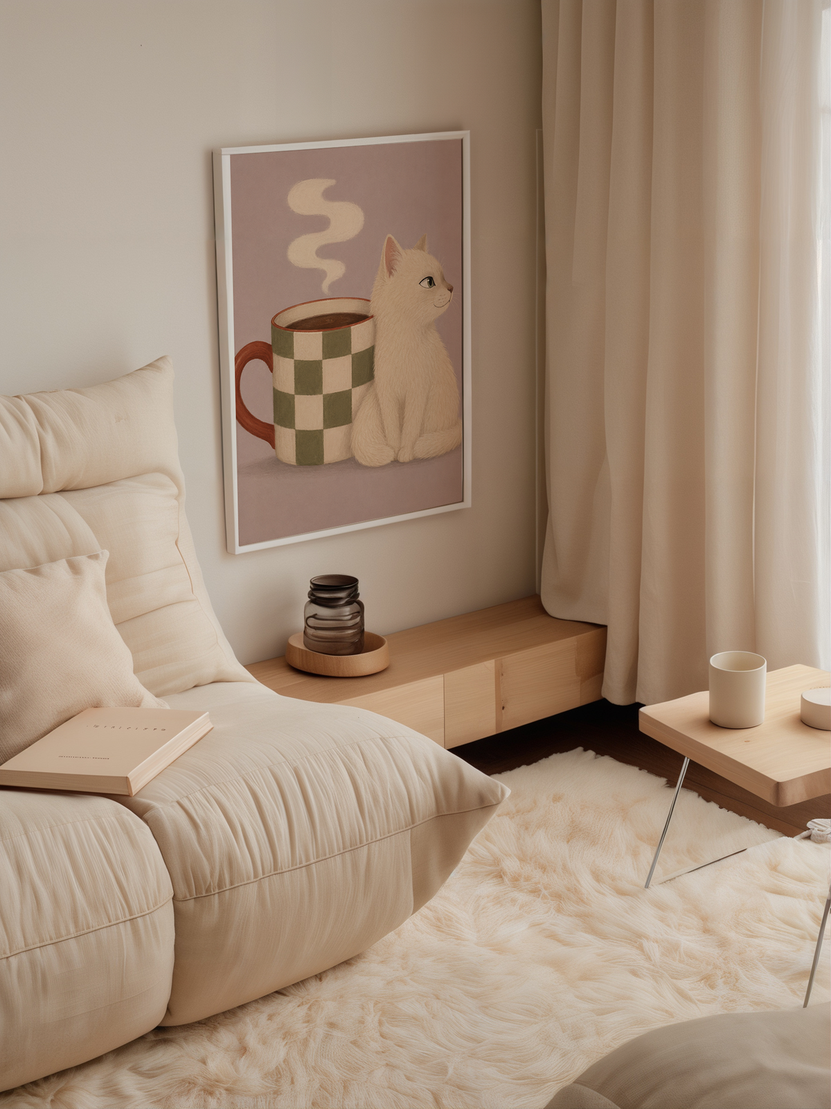 Cozy Kitten Wall Art Poster
