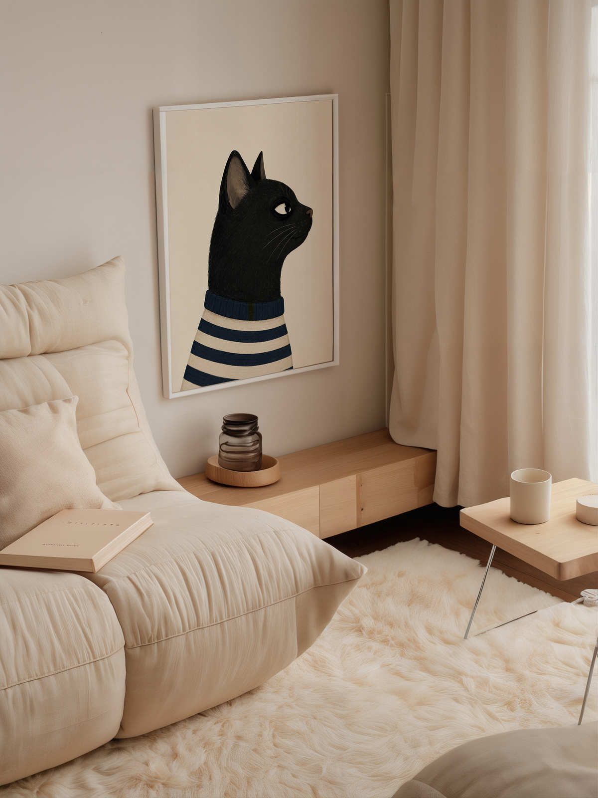 Black Cat Wall Art Poster