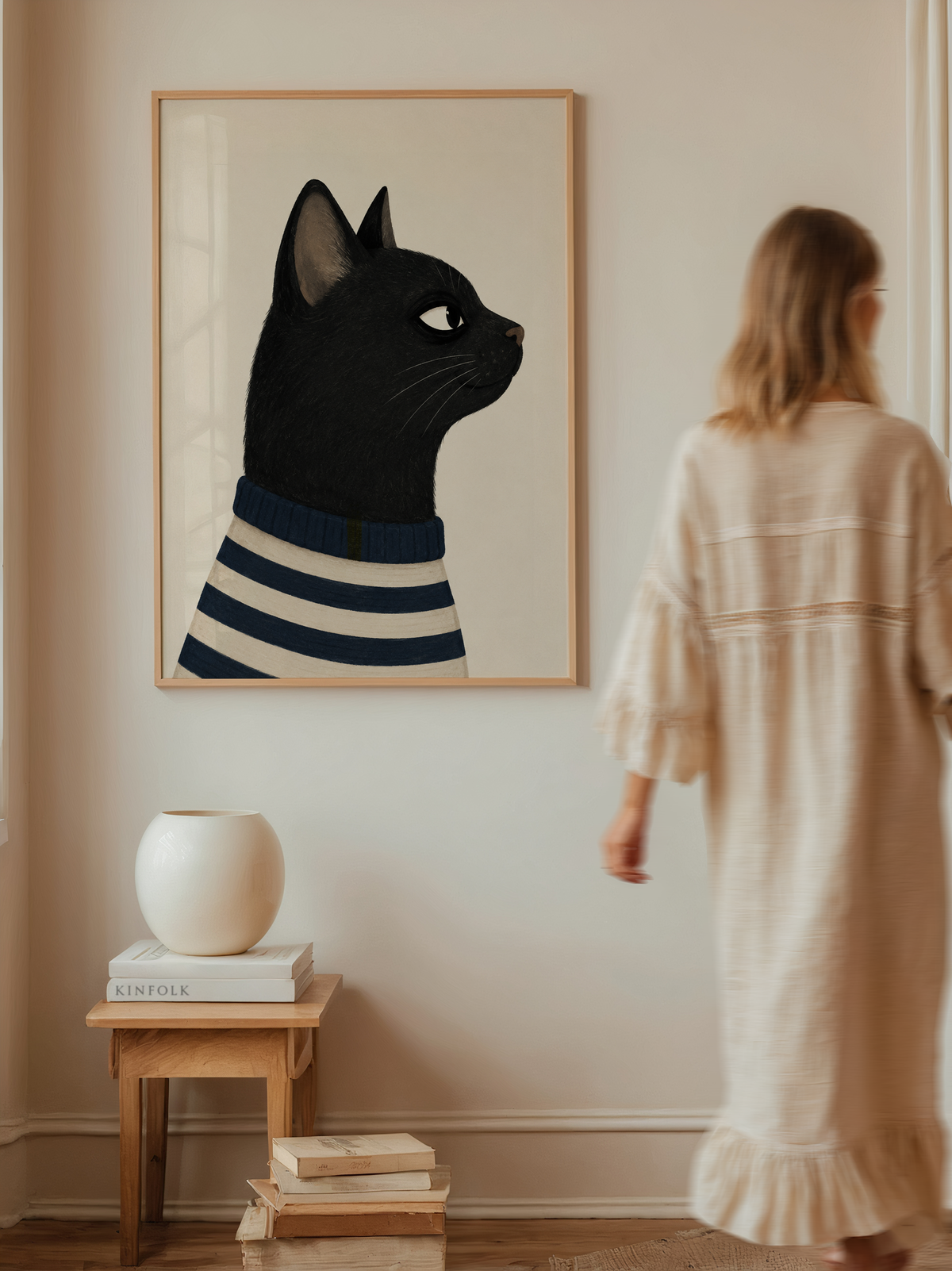 Black Cat Wall Art Poster