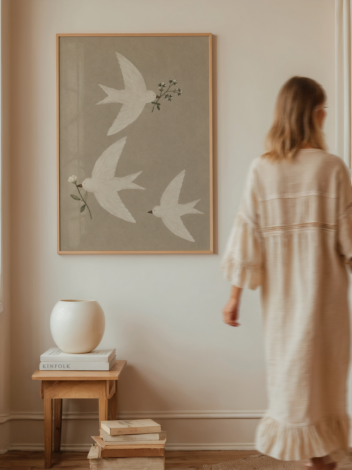Bird Wildflower Wall Art Poster