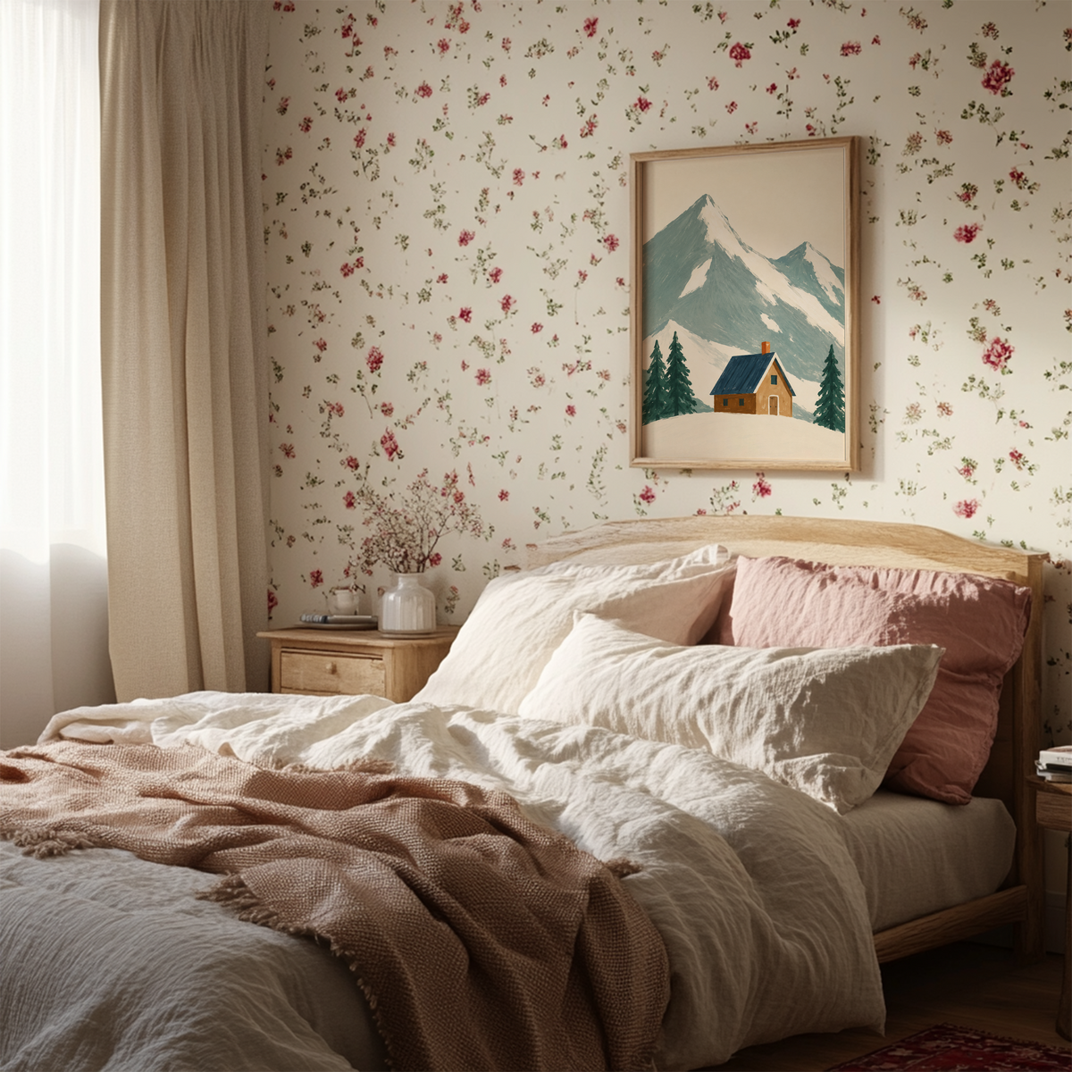 Mountain Cabin Wall Art Poster