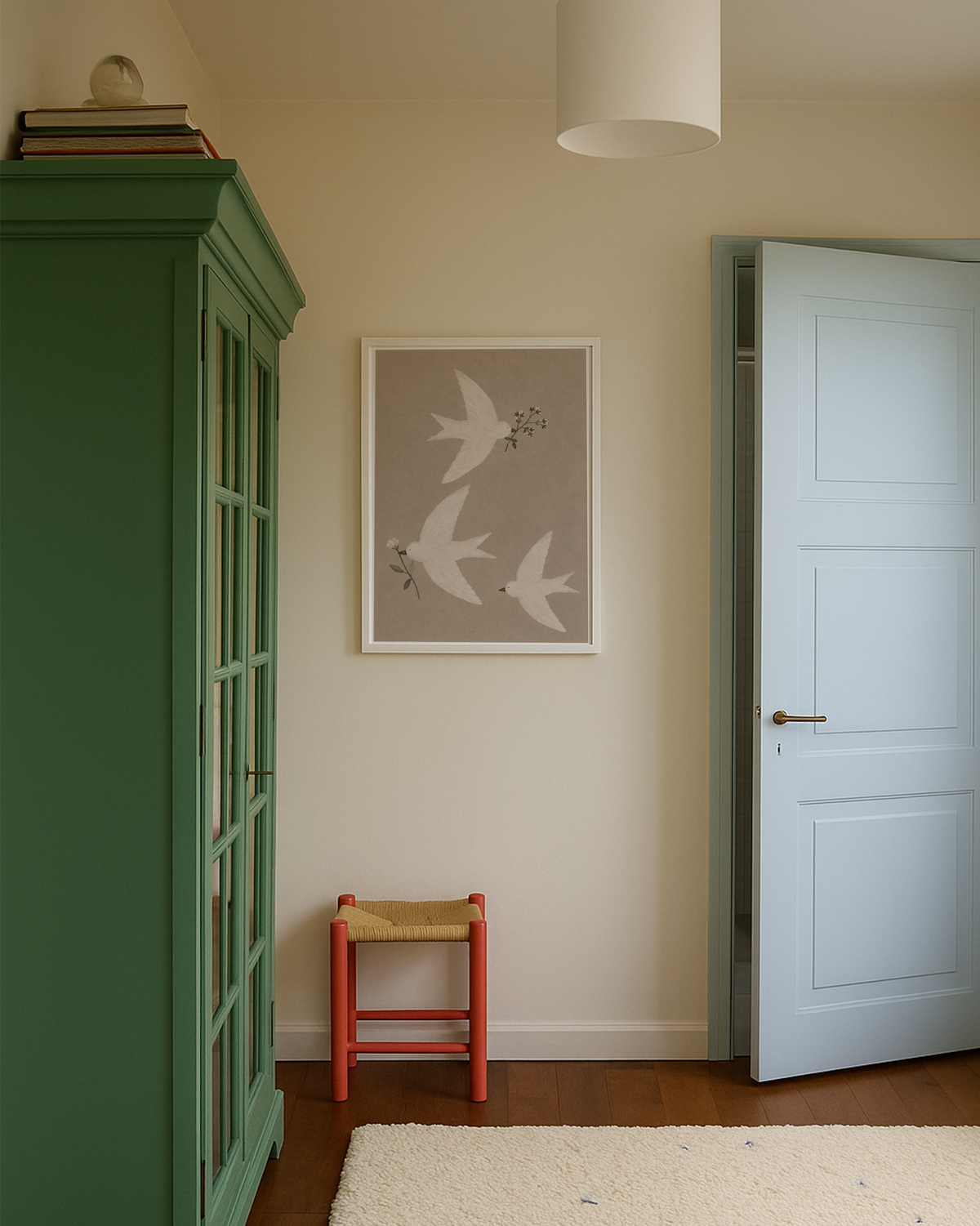 Bird Wildflower Wall Art Poster