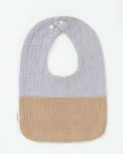 Baby Bib - Purple & Khaki