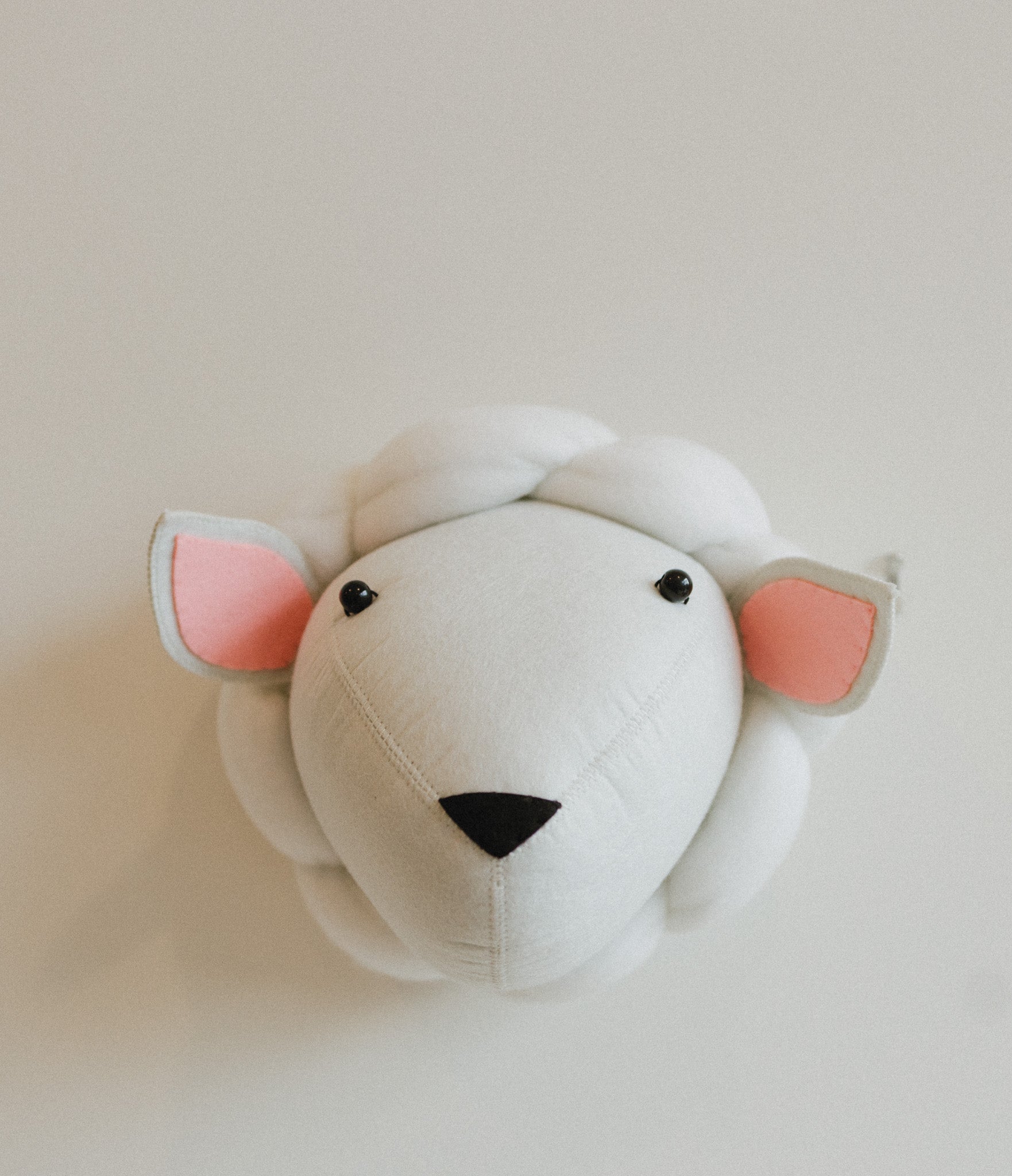 Lolly the Lamb – Felt Animal Wall Mount