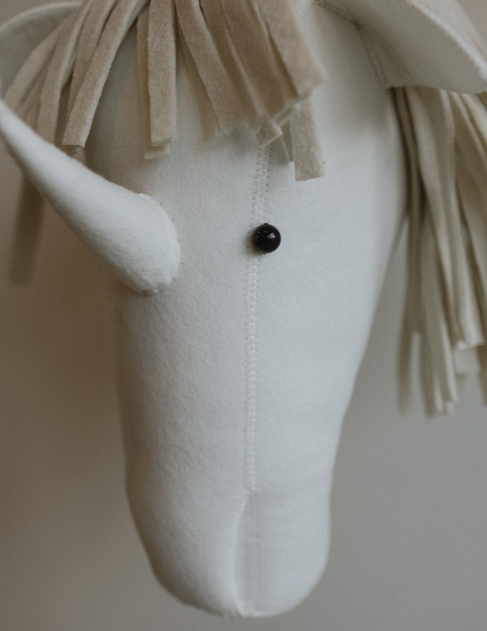 Luna the Unicorn – Felt Animal Wall Mount
