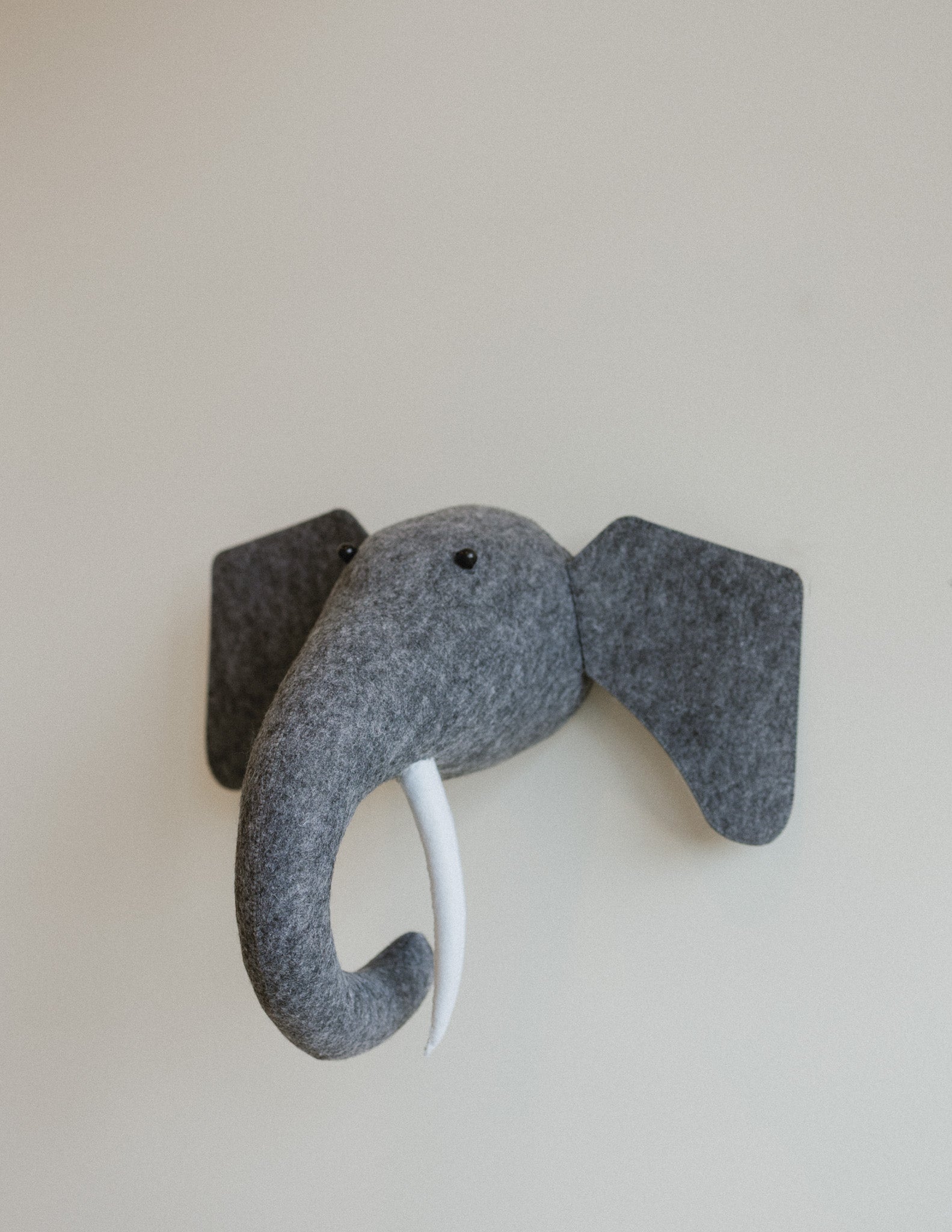 Eddie the Elephant – Felt Animal Wall Mount