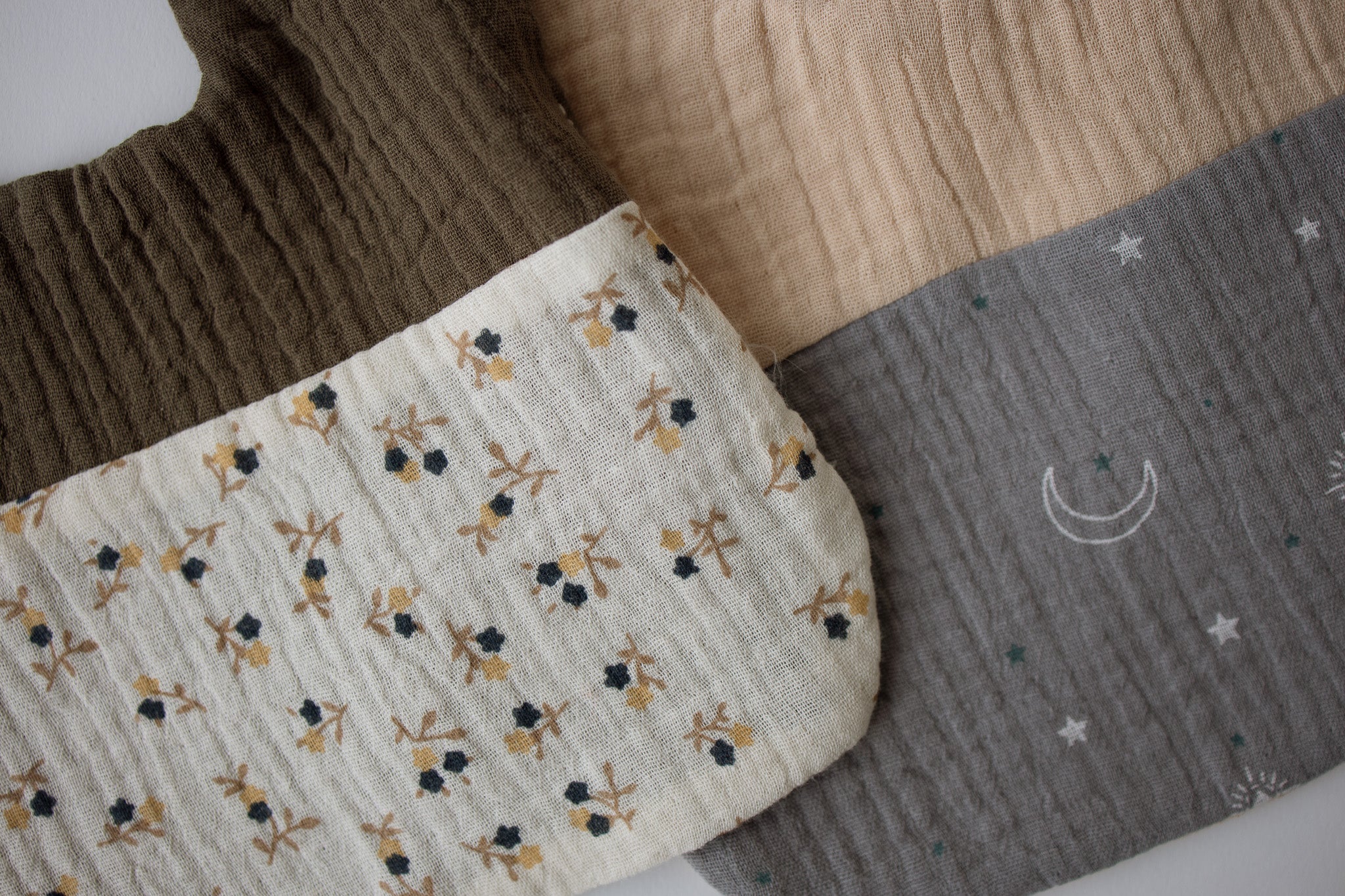 Baby Bib - Olive & Flowers