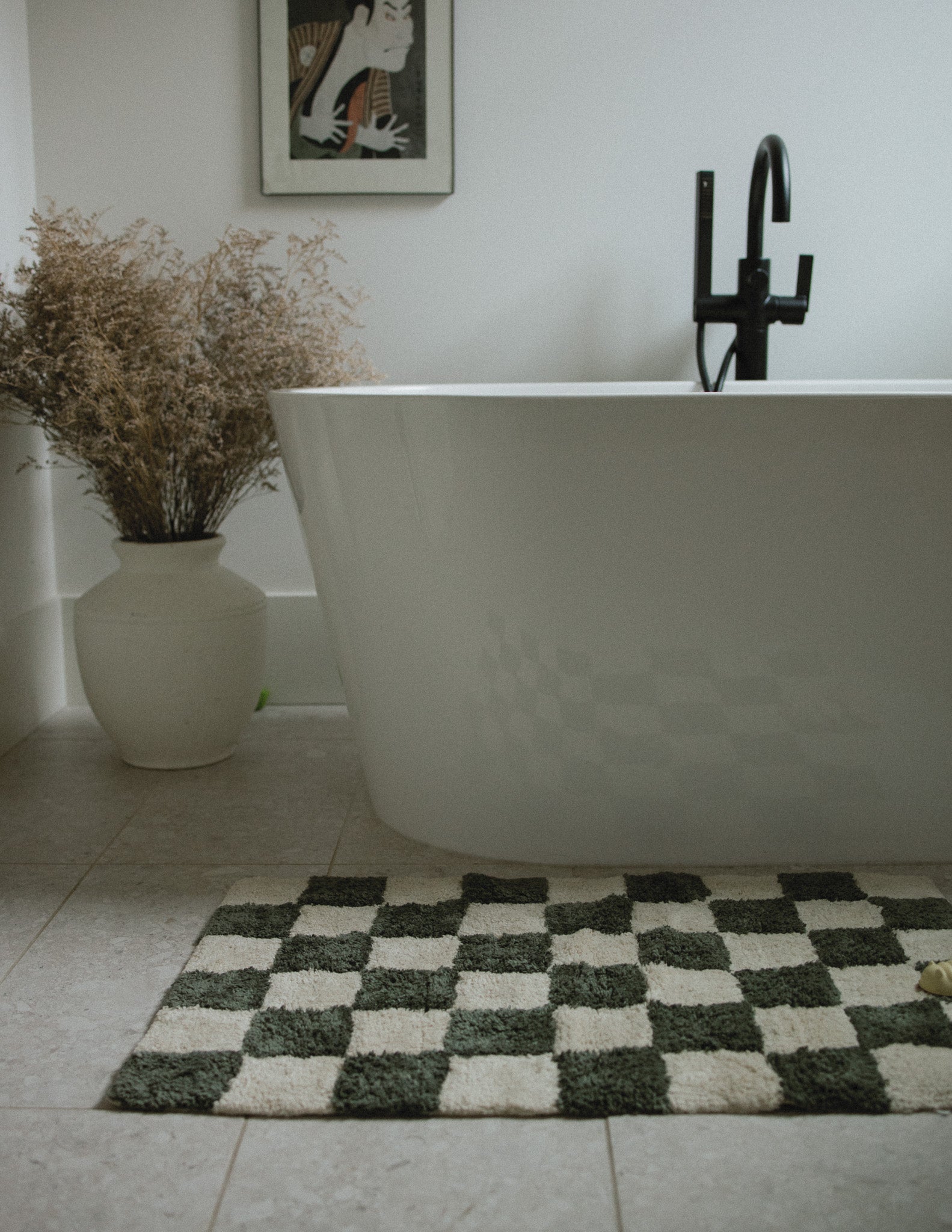 The Forest Check Bath Mat