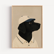 Labrador Baseball Wall Art Poster