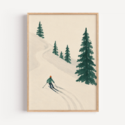 Skiing Mountain Wall Art Poster