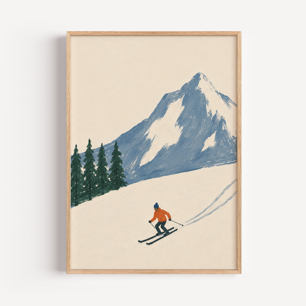 Ski Mountain Wall Art Poster
