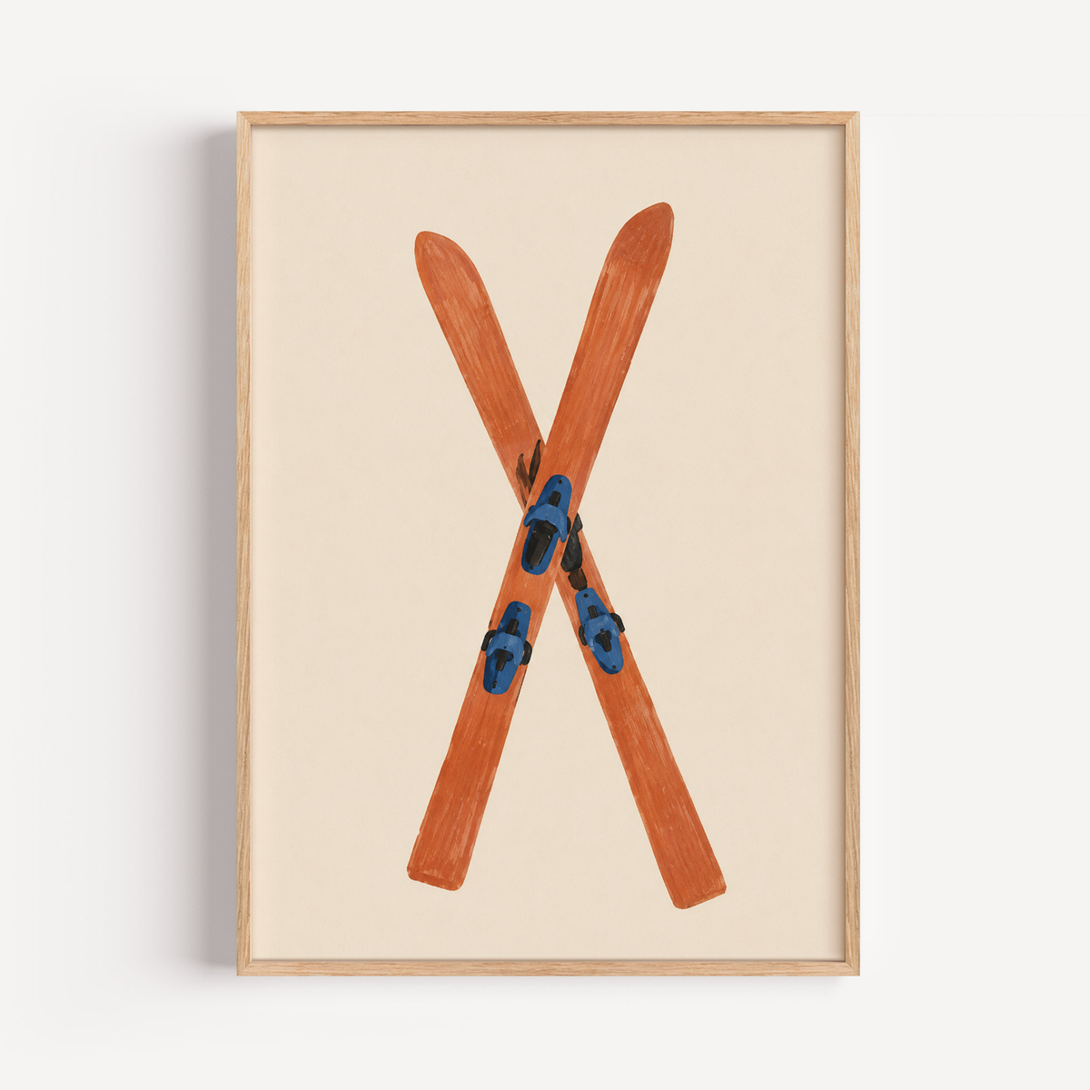 Crossed Ski Wall Art Poster