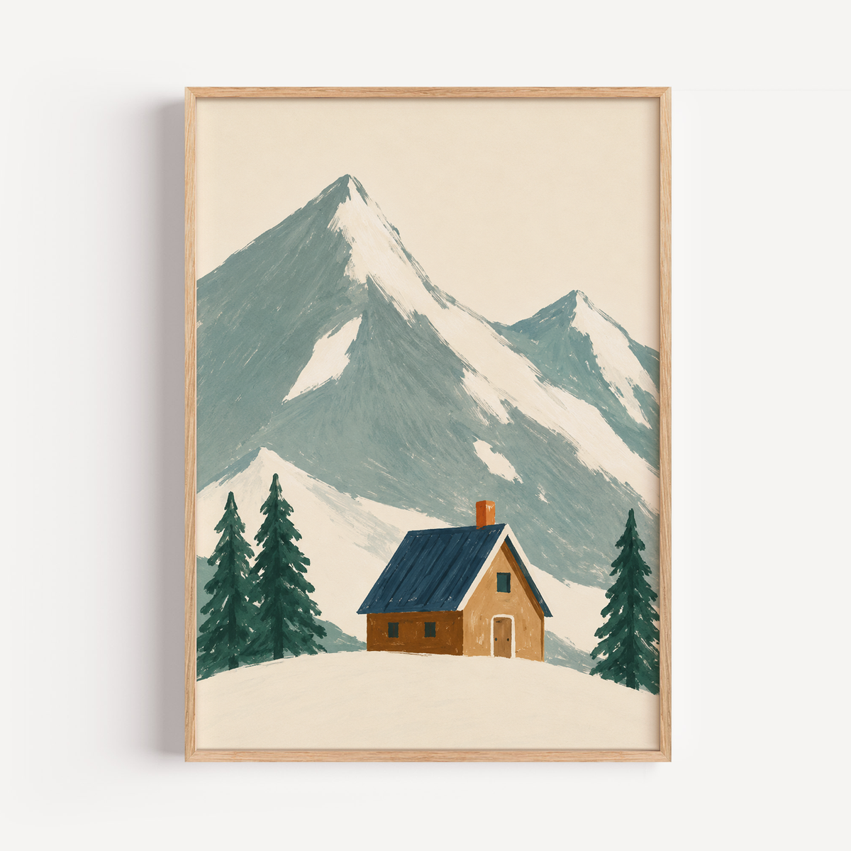 Mountain Cabin Wall Art Poster