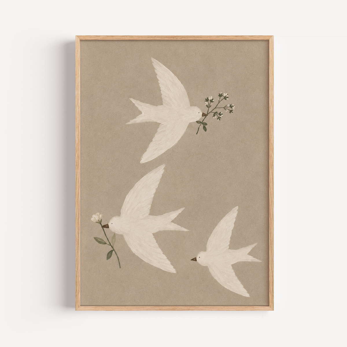Bird Wildflower Wall Art Poster