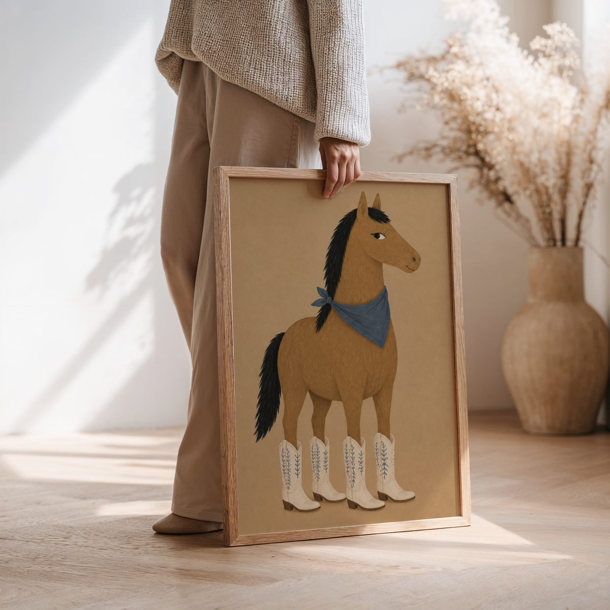 Cowboy Horse Wall Art Poster