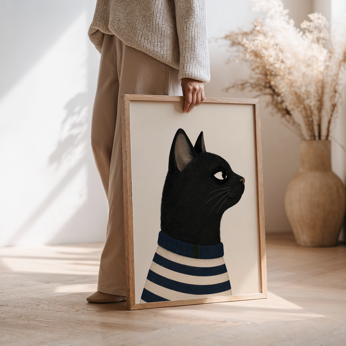 Black Cat Wall Art Poster