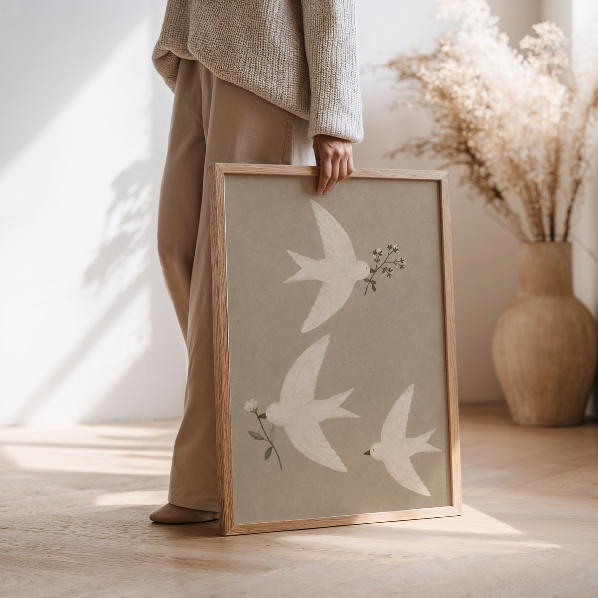 Bird Wildflower Wall Art Poster