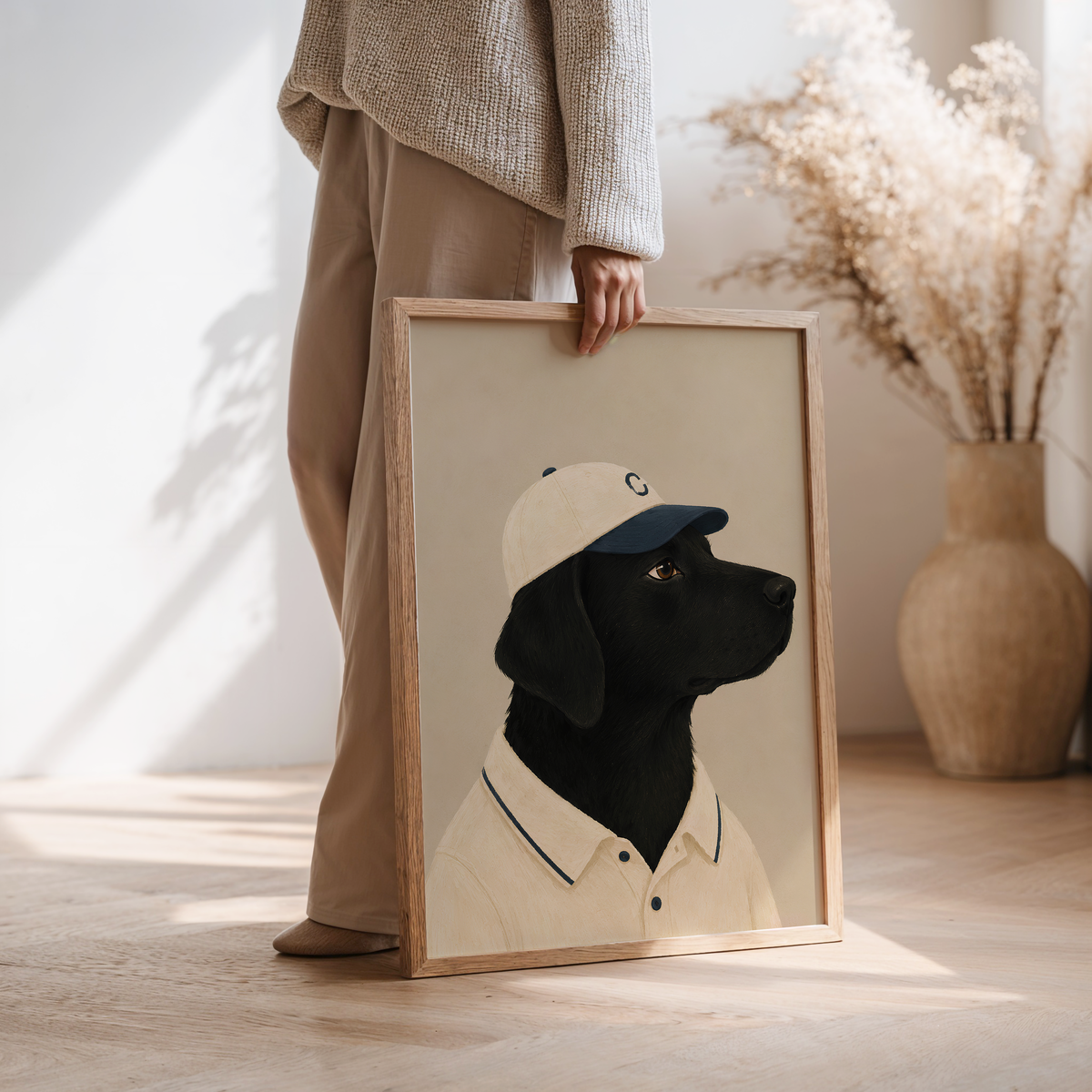 Labrador Baseball Wall Art Poster