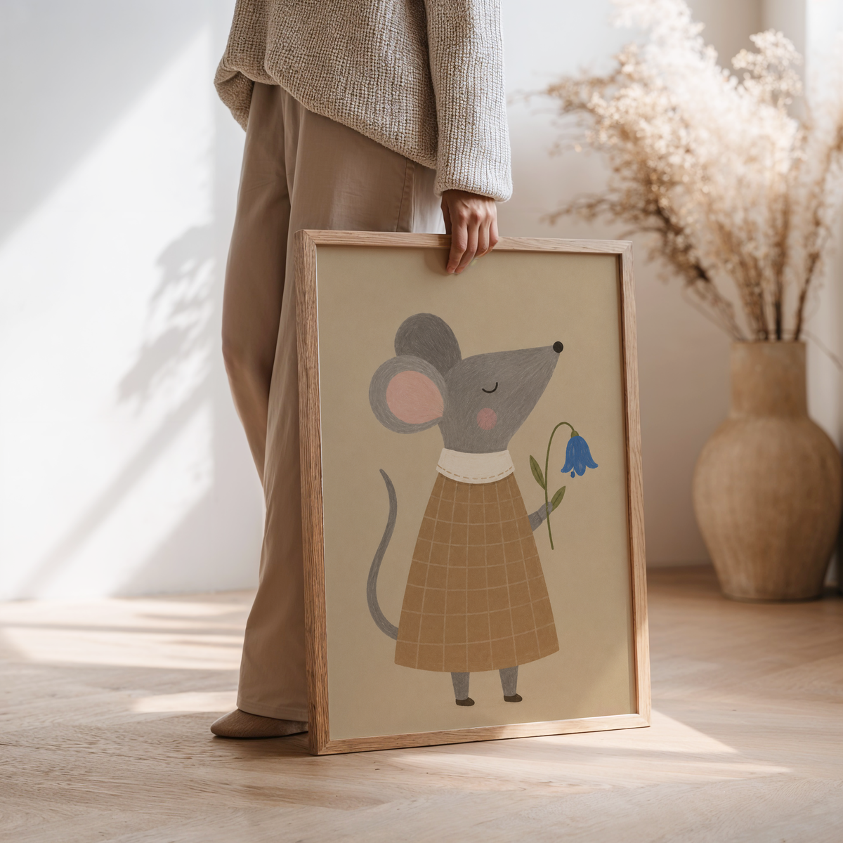 Mouse Wildflower Wall Art Poster