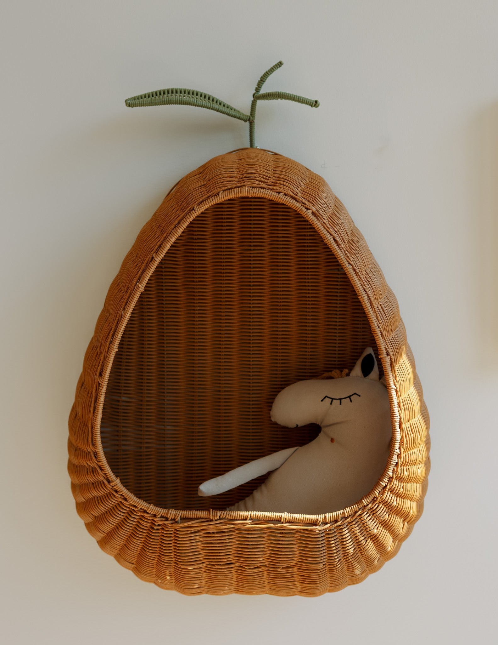 Pear Wall Basket - Handwoven Storage
