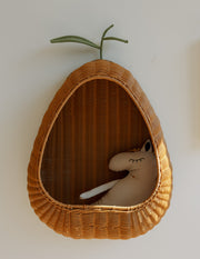 Pear Wall Basket - Handwoven Storage