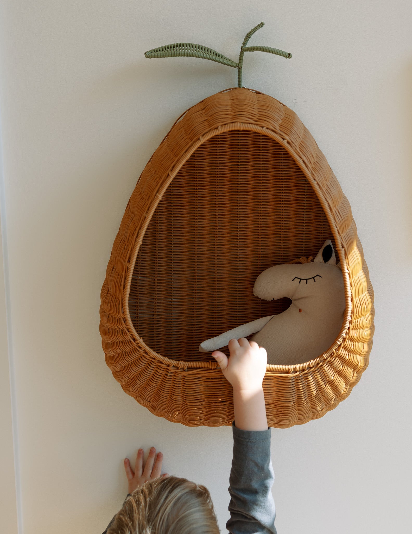Pear Wall Basket - Handwoven Storage