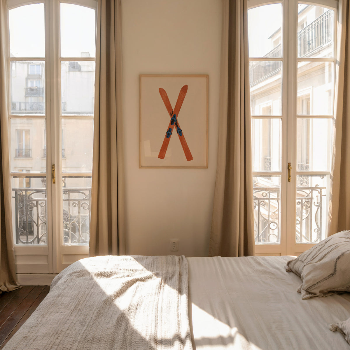 Crossed Ski Wall Art Poster