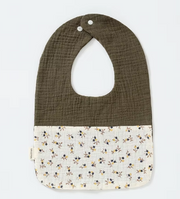 Baby Bib - Olive & Flowers