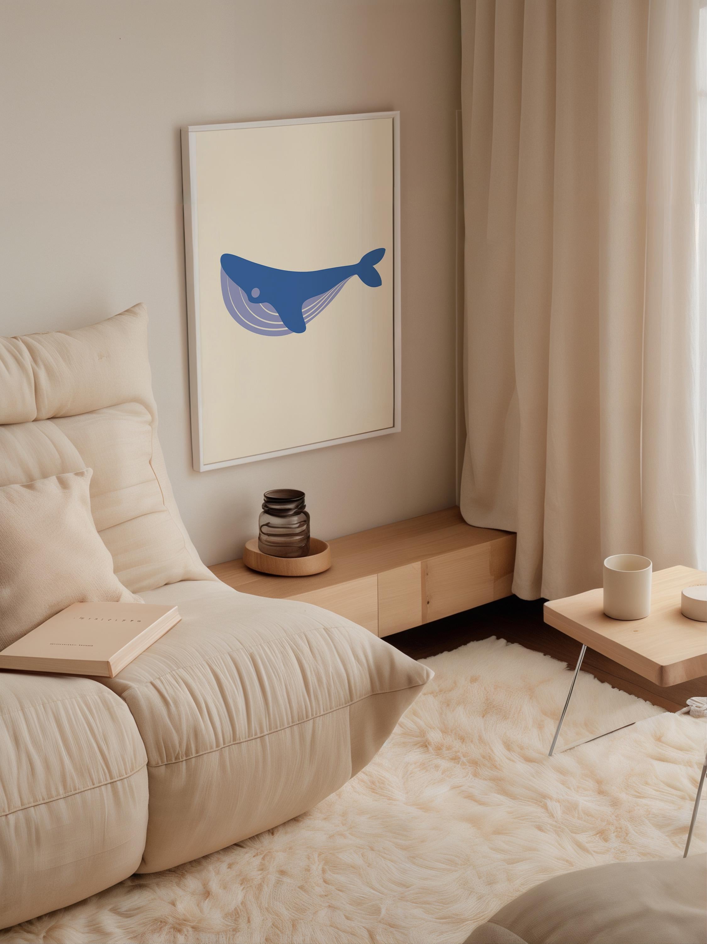 Minimalist Whale Wall Art Poster