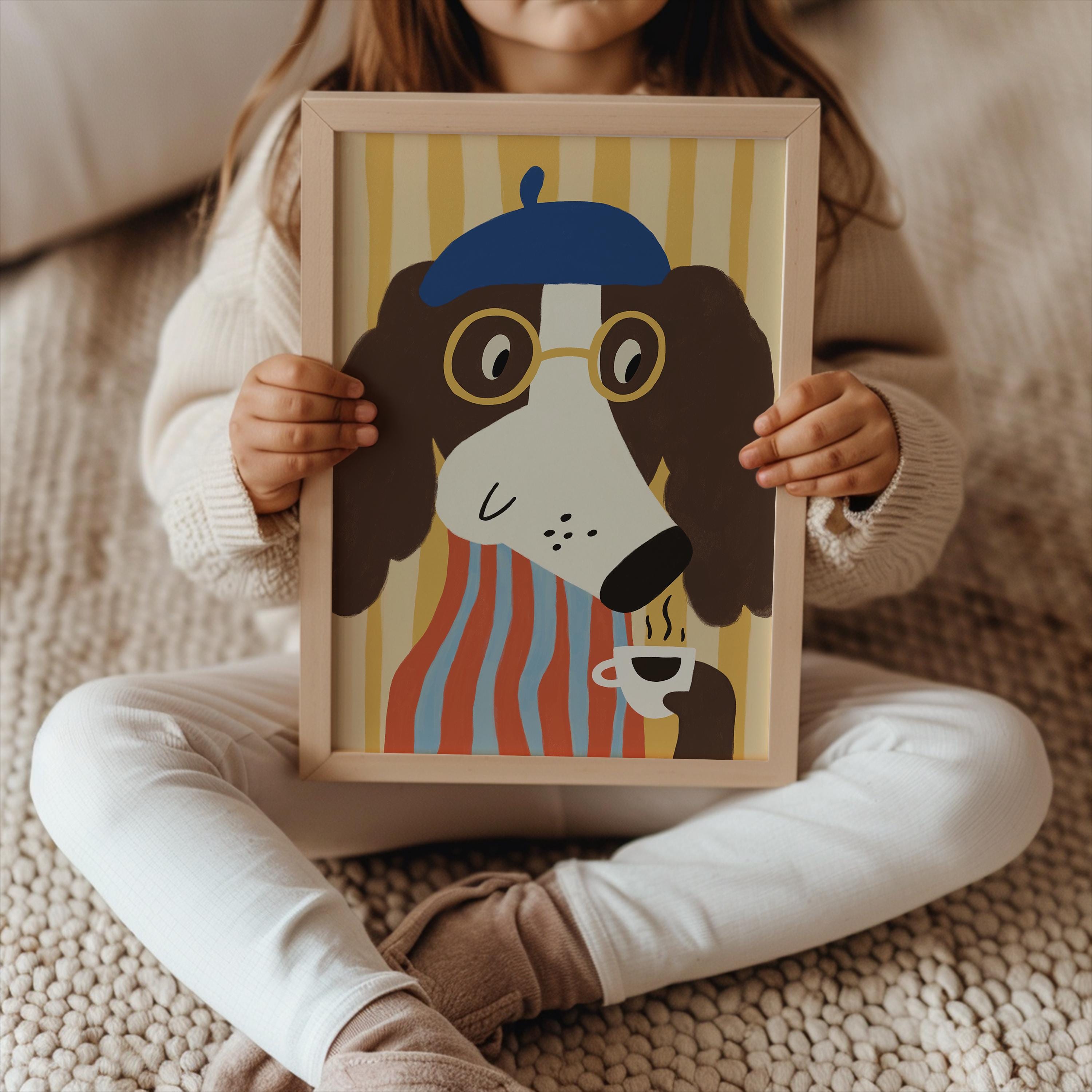 Dog Taking Tea Poster