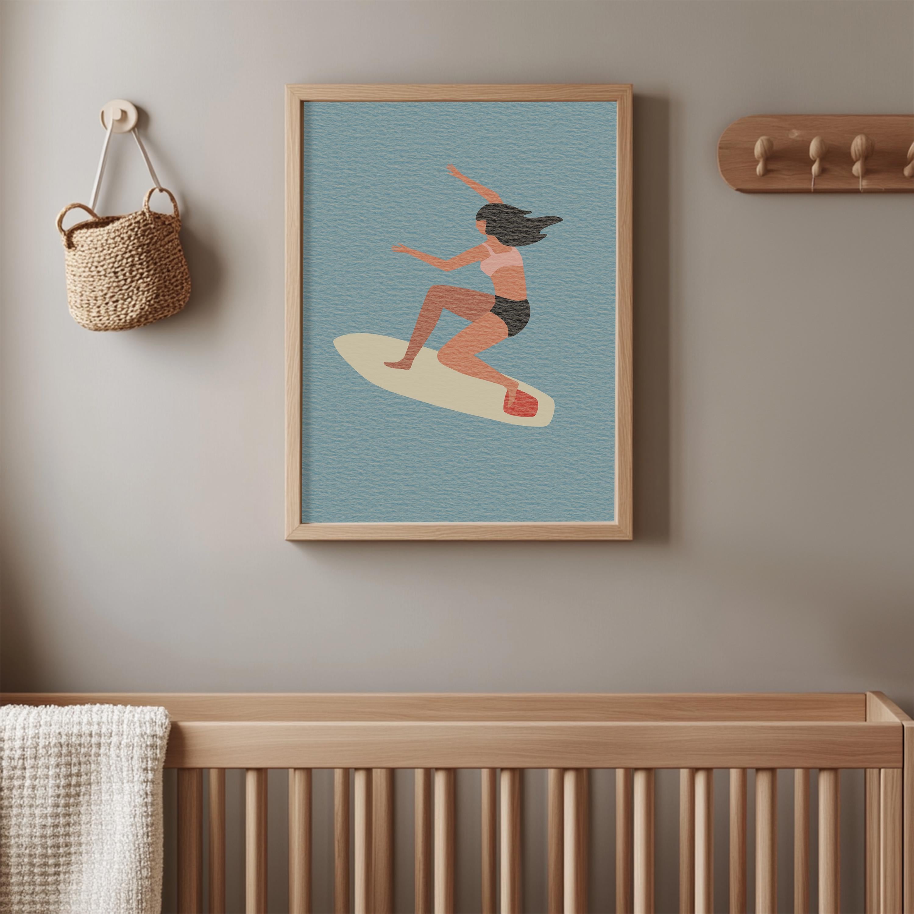 Surfing Girl Poster