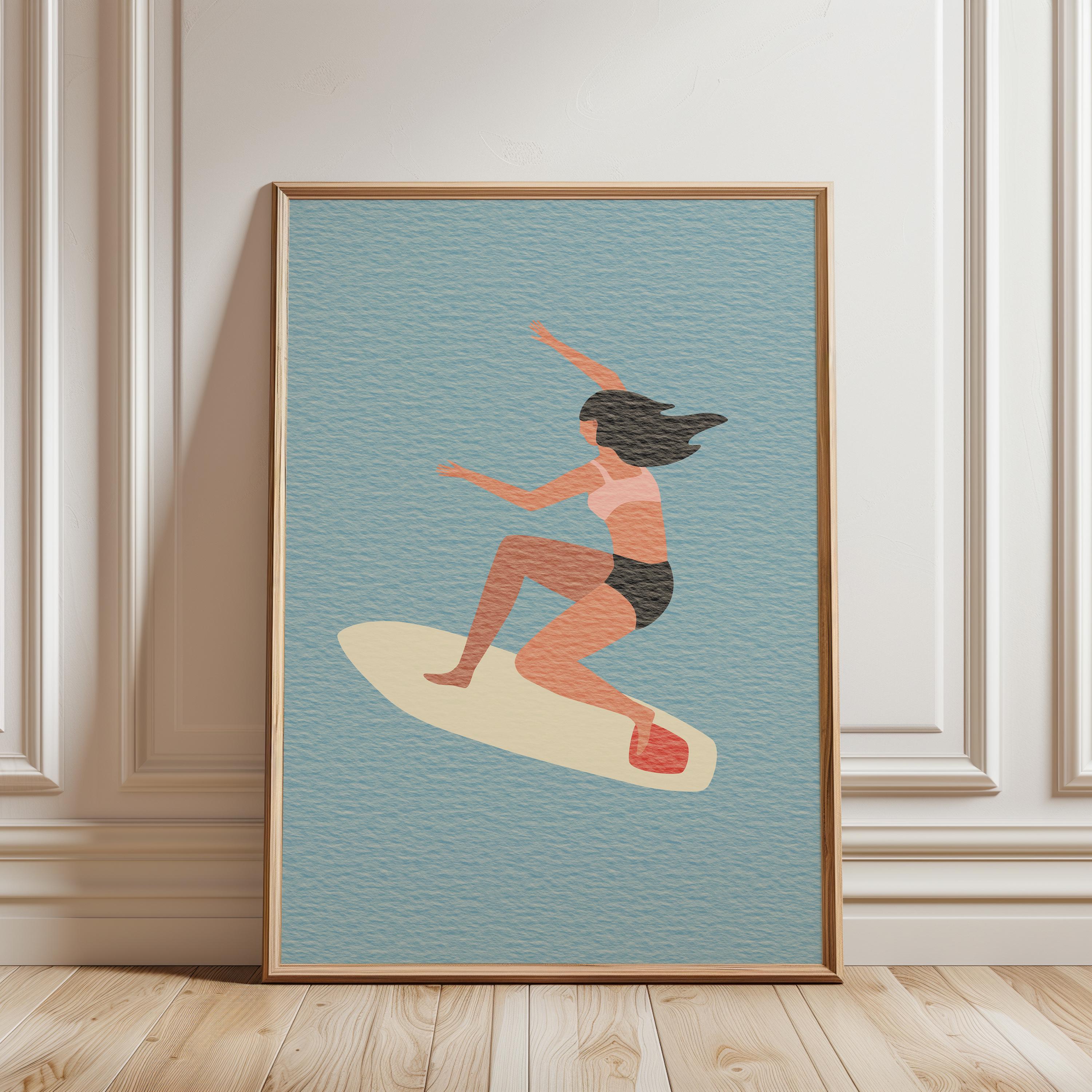 Surfing Girl Poster